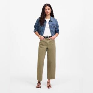 NWT Madewell The Perfect Vintage Wide-Leg Crop Jean  - 25 - Faded Fatigue Green